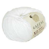 Пряжа Baby cotton XL Gazzal (3432 белый)