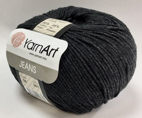 Пряжа Yarnart Jeans (28 графитовый серый)