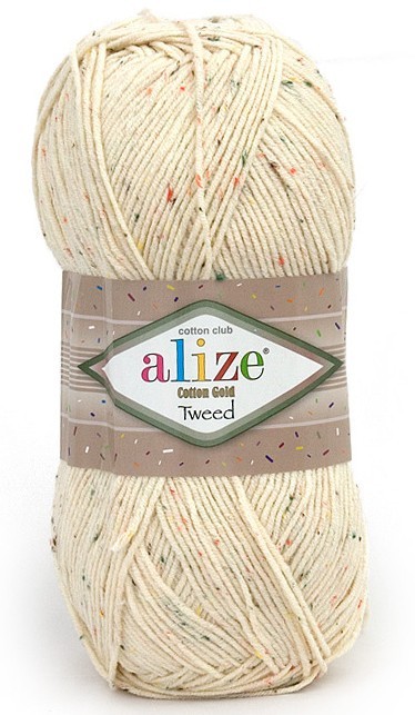 Пряжа Cotton Gold Tweed Alize (1 молочный) Alize