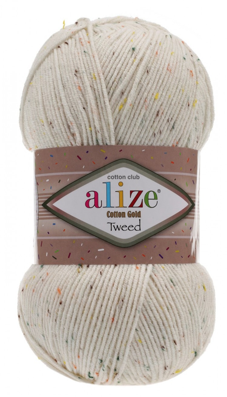 Пряжа Cotton Gold Tweed Alize (62 кремовый) Alize