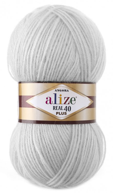 Пряжа Angora real 40 plus Alize (21 серый)