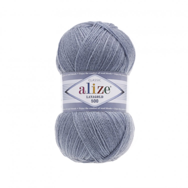 Пряжа Lanagold 800 Alize (221 св.джинс)