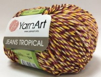 Пряжа Yarnart Jeans Tropical (613 желтый-бордовый)