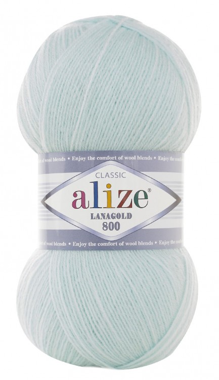 Пряжа Lanagold 800 Alize (522 мята)