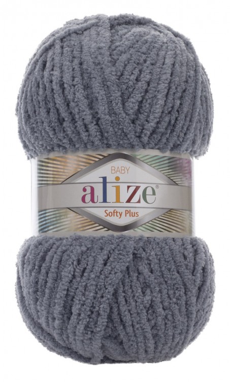 Пряжа Softy plus Alize (87 серебристый серый)