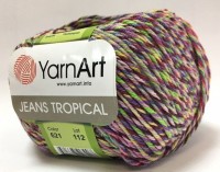 Пряжа Yarnart Jeans Tropical (621 зеленый-фиолетовый)